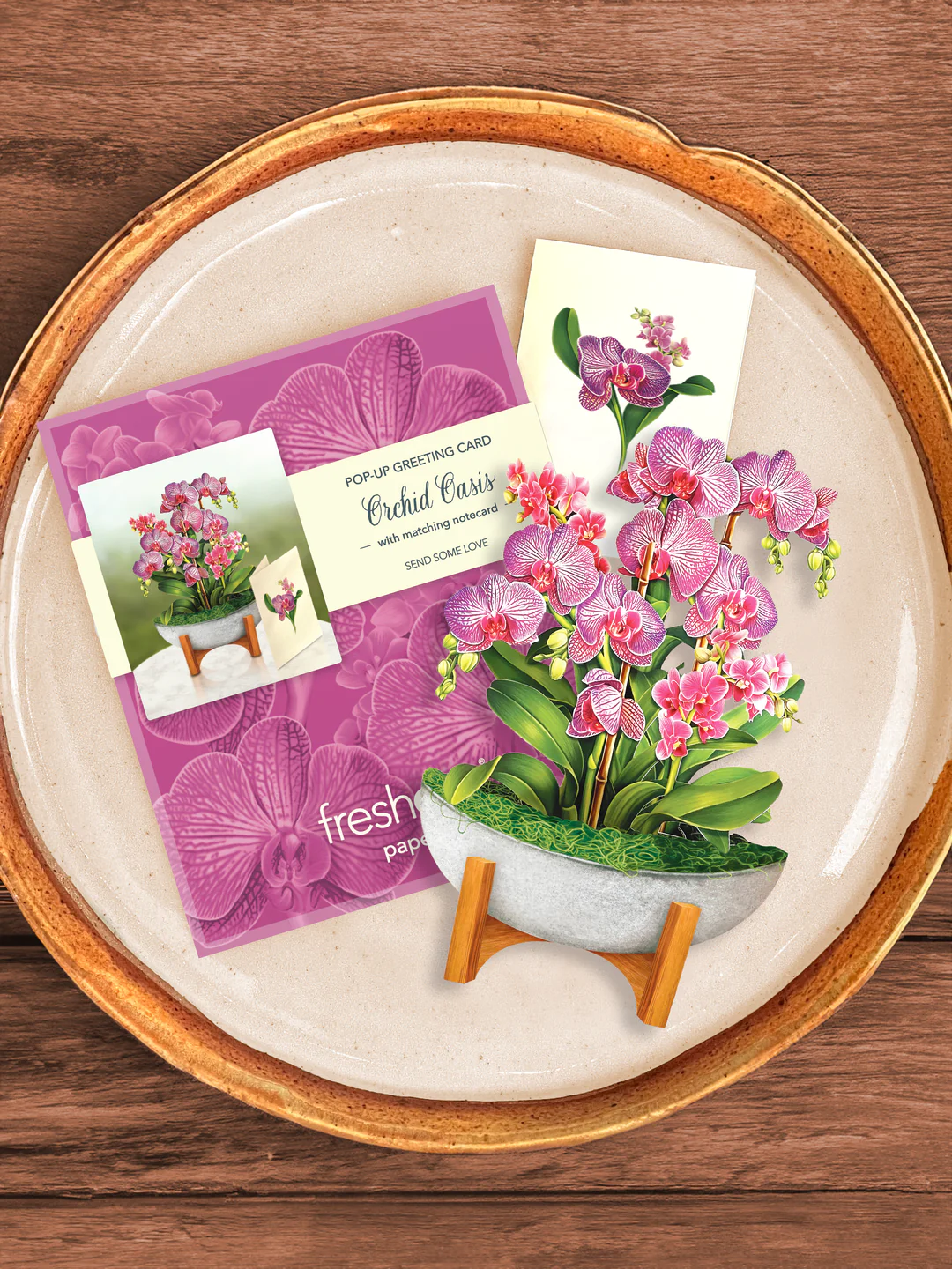 Freshcut Orchid Oasis Pop-Up Greeting Card - Mellow Monkey