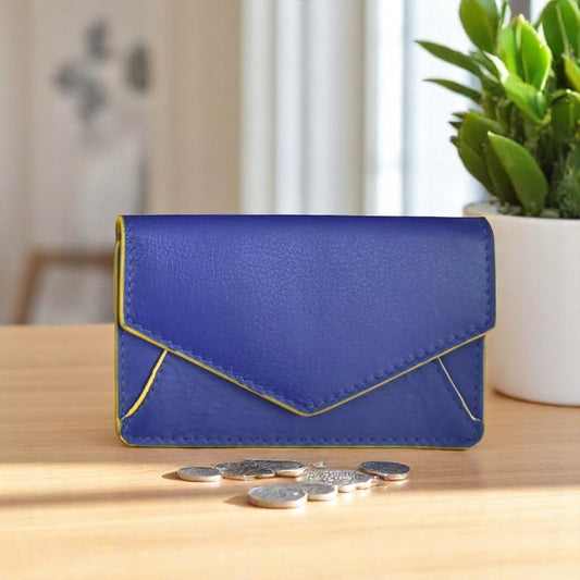 Cobalt and Yellow -  Envelope Business Card Holder - Mellow Monkey