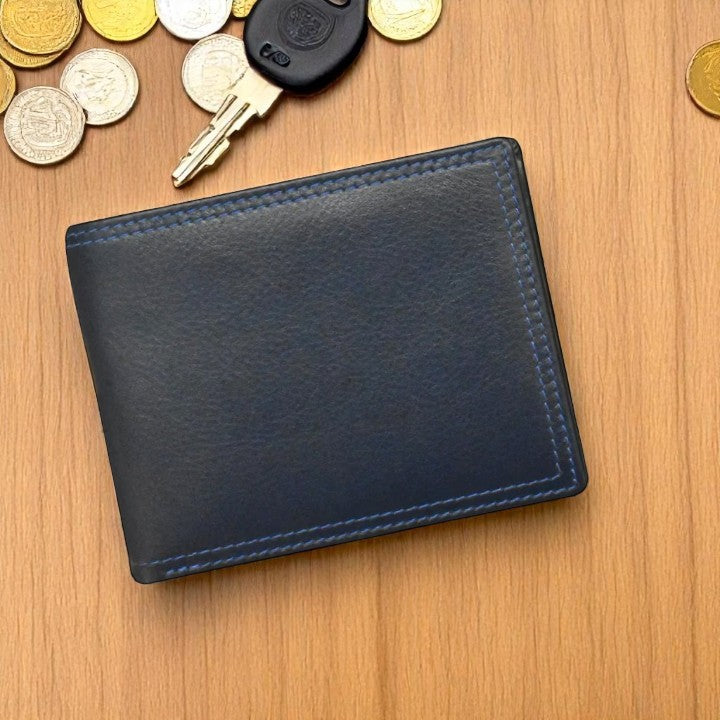 Denim Multi - Men's Multicolor Bifold Wallet - Mellow Monkey