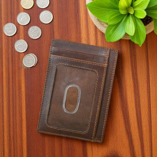 Rustic Brown - Pocket I.D. Card Case - Mellow Monkey