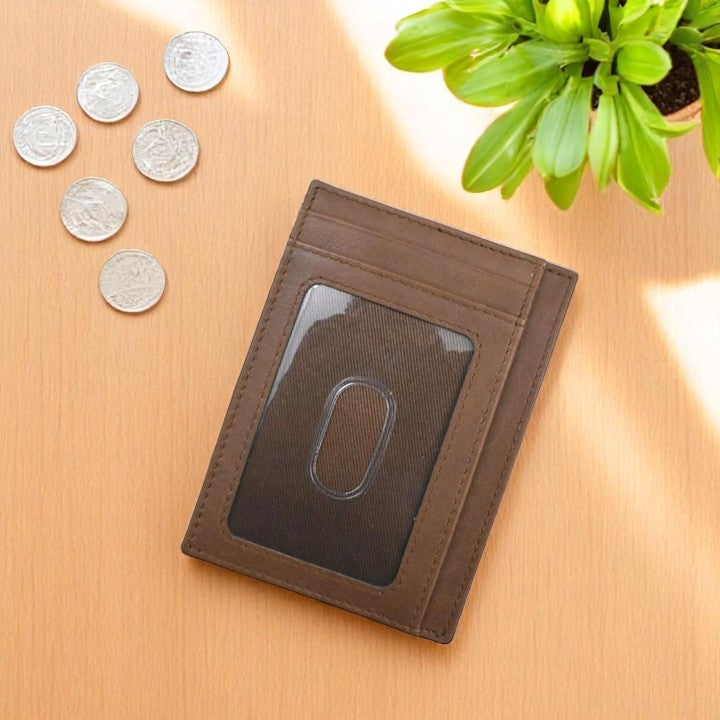 Chocolate/Distressed Leather - Pocket I.D. Card Case - Mellow Monkey