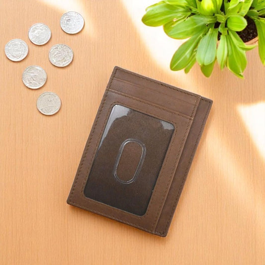 Chocolate/Distressed Leather - Pocket I.D. Card Case - Mellow Monkey