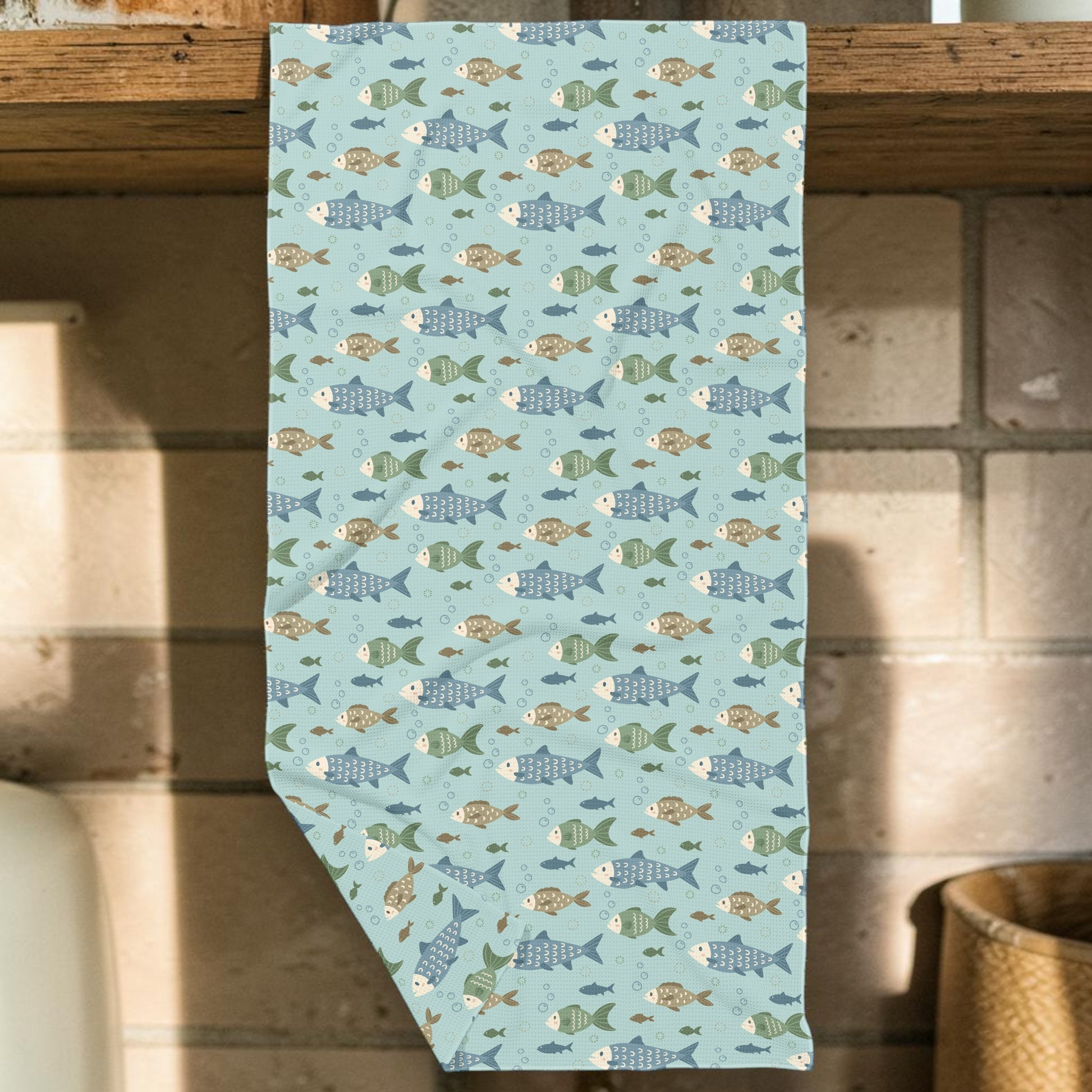 Cute Fish - Double Sided Waffle Dish Towel - Mellow Monkey