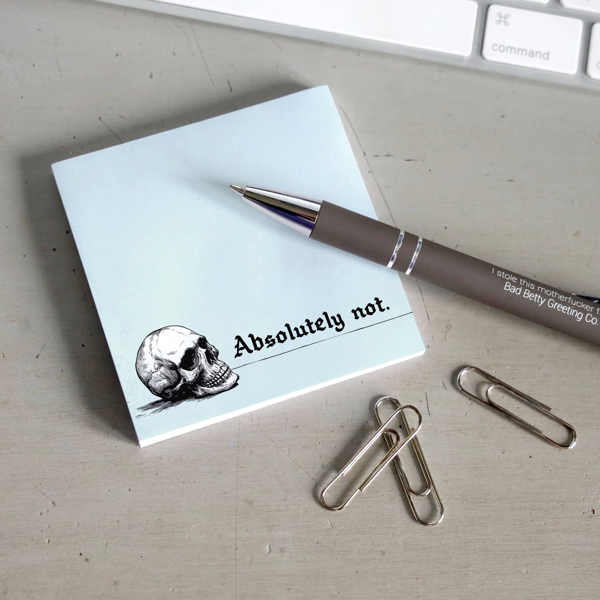 Absolutely Not - Funny Sarcastic Sticky Note Pad - Mellow Monkey