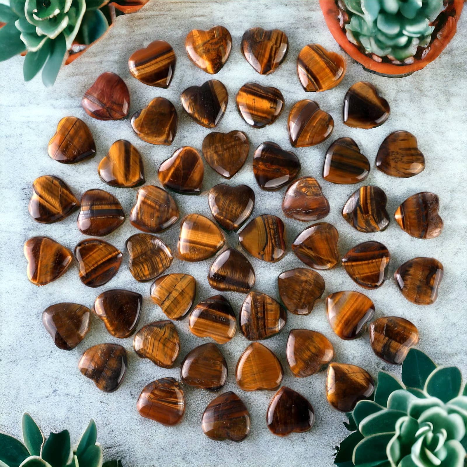 Tiger's Eye Crystal Mini Heart - 1/2-in - Mellow Monkey