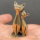 Brass Couple Cats Desktop Ornament - 2-in.