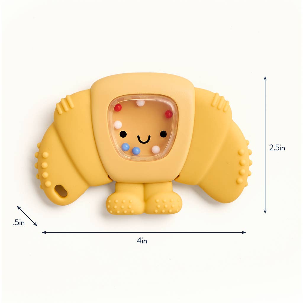 Sweetie Shake Plus™ - Croissant Teething + Rattle Toy - Mellow Monkey