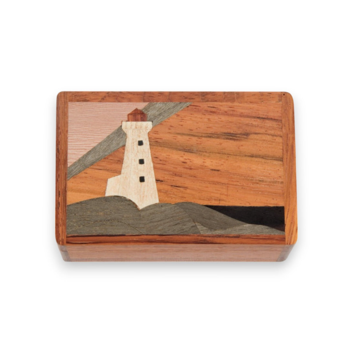 Lighthouse Boxes Lighthouse - Northwoods Wood Inlay Box - 2-1/4-in – Mellow Monkey