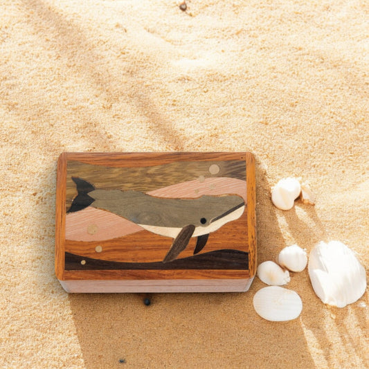 Humpback - Northwoods Wood Inlay Box - 2-1/4-in