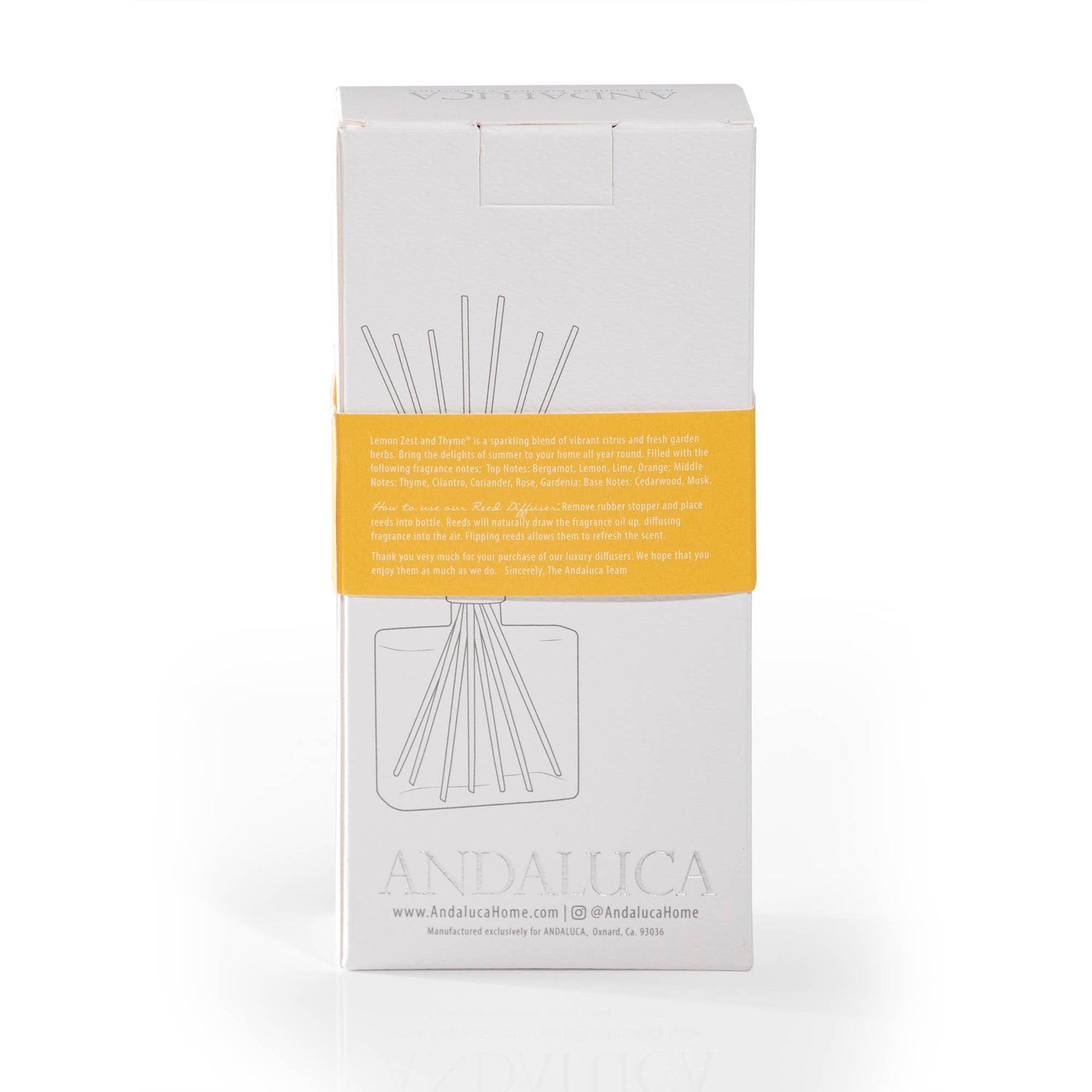 Lemon Zest and Thyme Botanical Reed Diffuser - Mellow Monkey