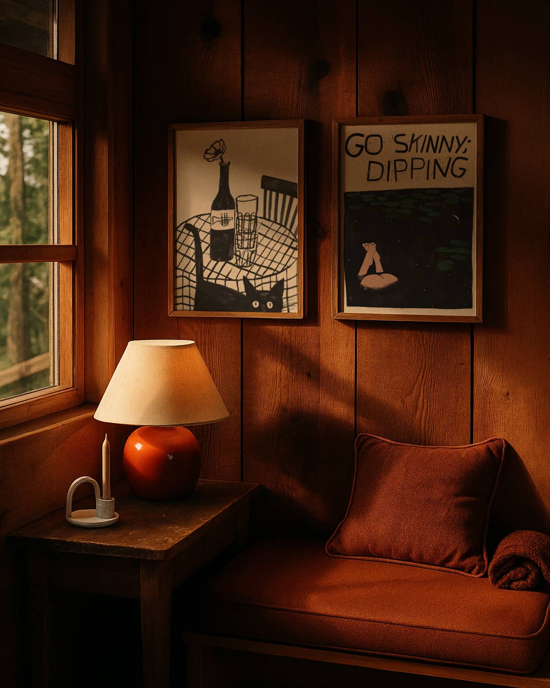 Go Skinny Dipping - Framed Art Print - 8-in x 10-in - Mellow Monkey