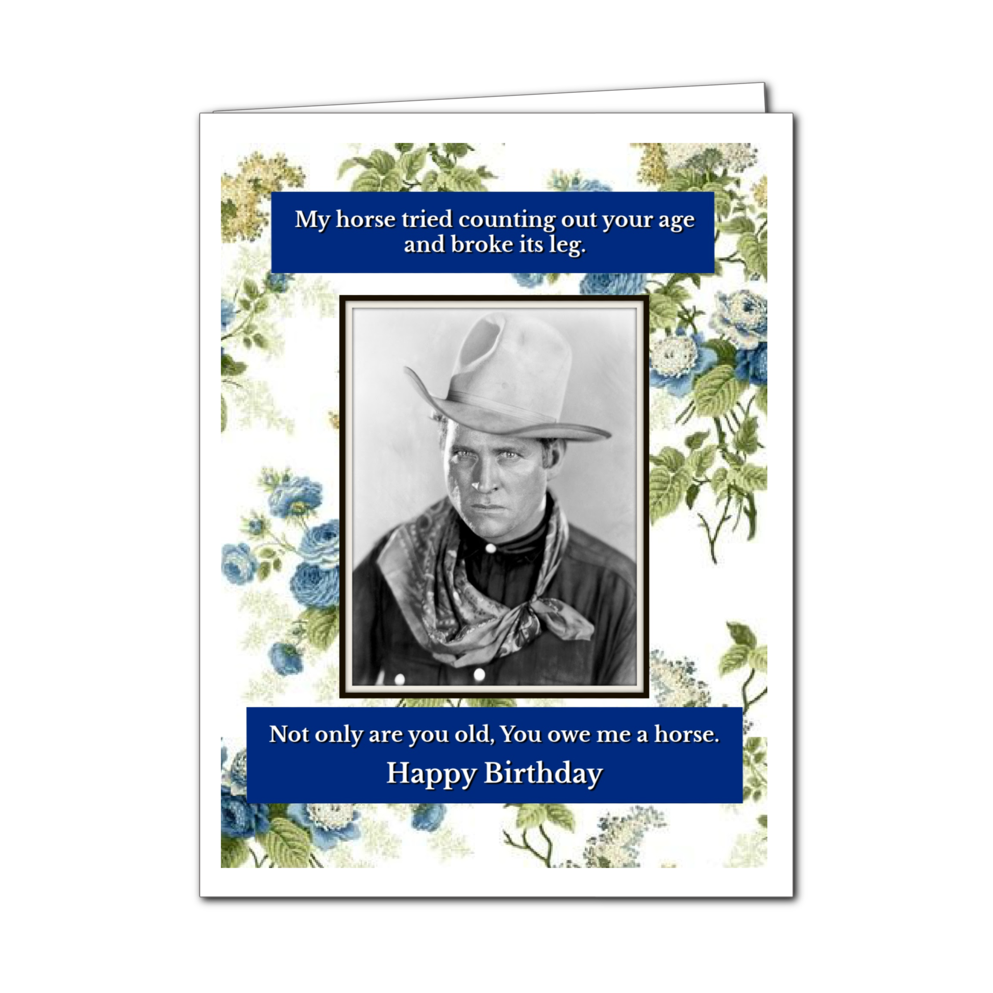 You Owe Me A Horse Birthday Greeting Card - Mellow Monkey