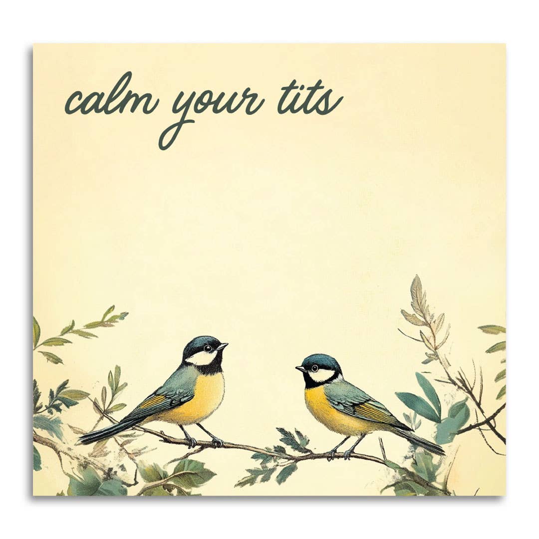 Calm Your Tits - Funny Sarcastic Sticky Note Pad - Mellow Monkey