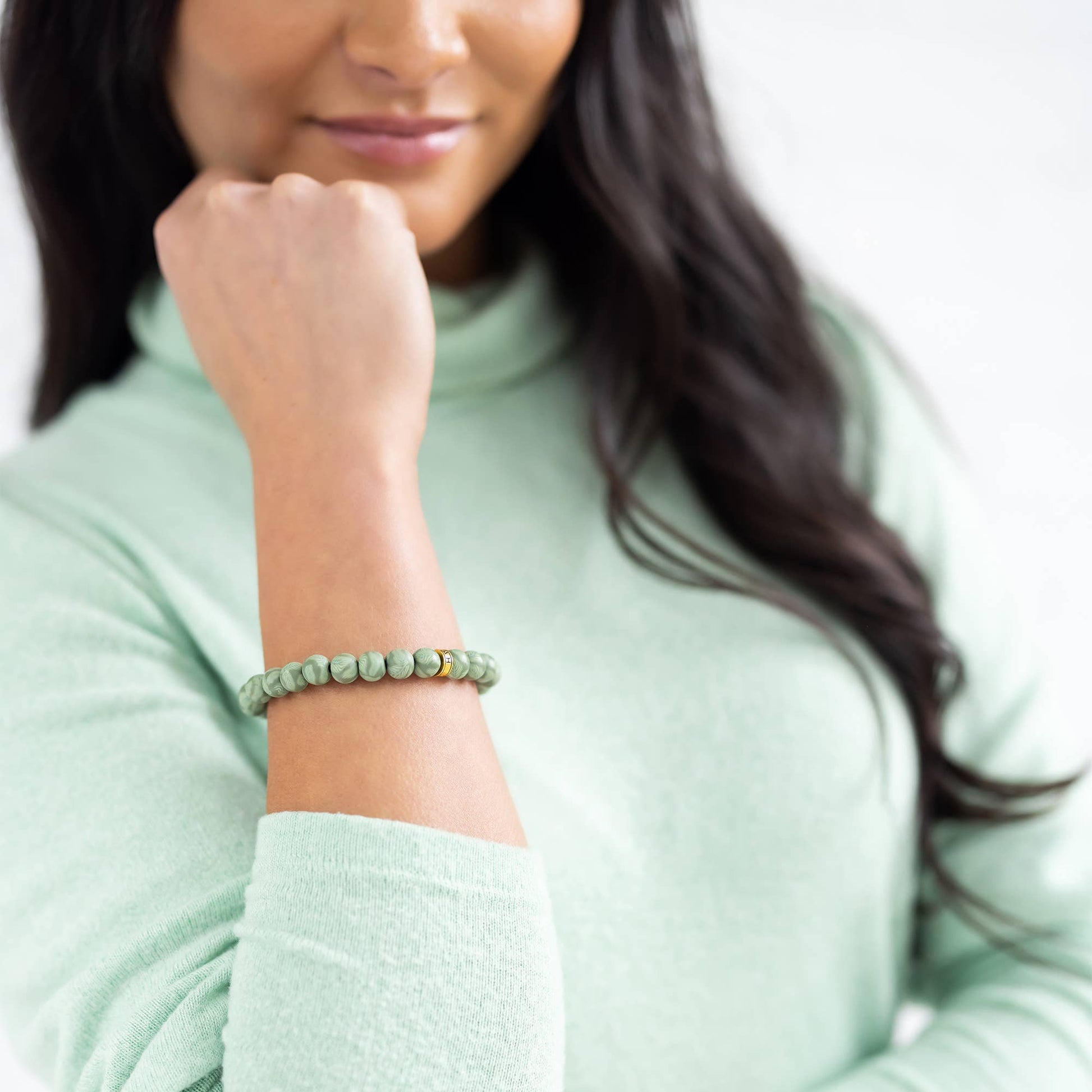 Green Fern Stack Bracelet - Mellow Monkey