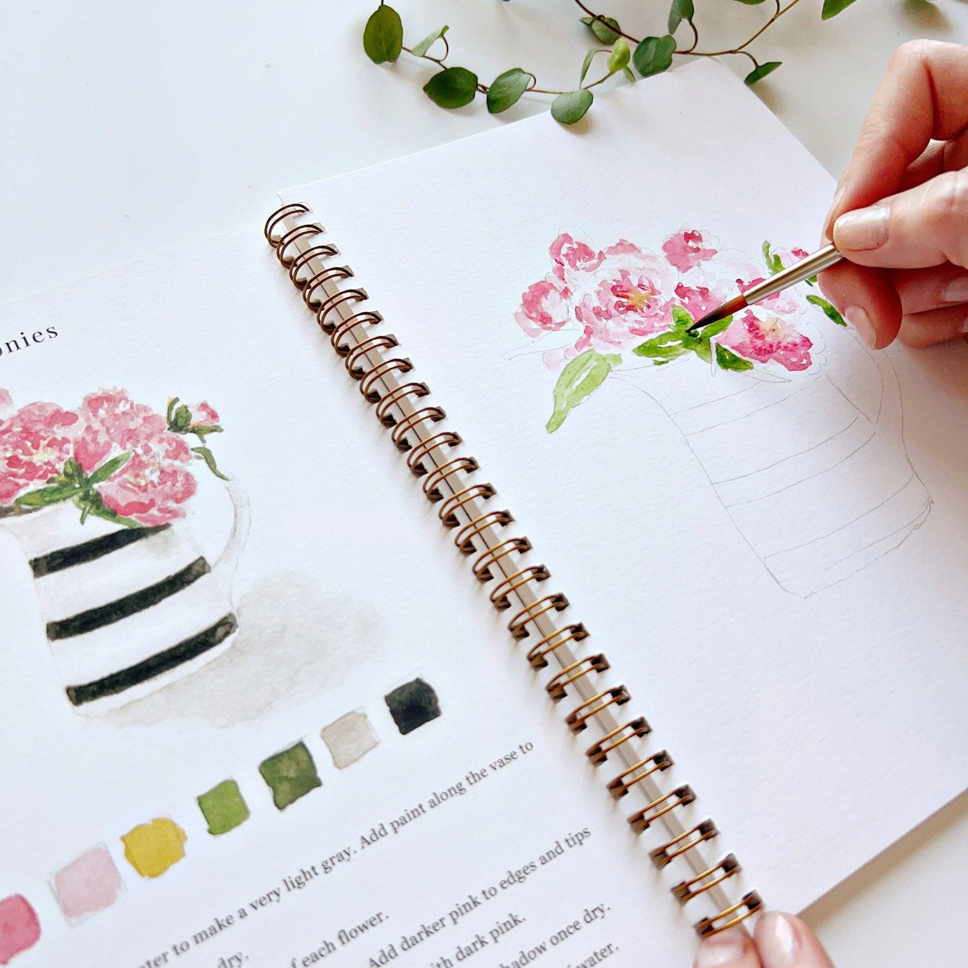 Bouquets Watercolor Workbook - Mellow Monkey