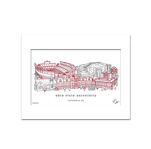 The Ohio State University (OSU) Minimalist Art Print - 8x10-in - Mellow Monkey