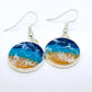 Handcrafted Resin Ocean Beach Wave Circle Earrings - Mellow Monkey