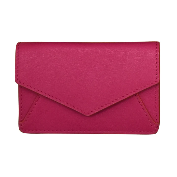 Indian Pink and Cherry Red -  Envelope Business Card Holder - Mellow Monkey