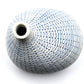 Mini Omo - Handcrafted Porcelain Bud Vase -White with Blue Grid Pattern - 2.7 x 2 x 2.8 in - Mellow Monkey
