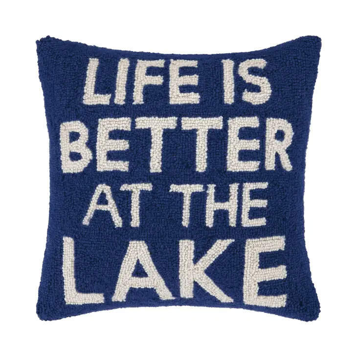 Life is Better at The Lake Hook Pillow - 16-in - Mellow Monkey