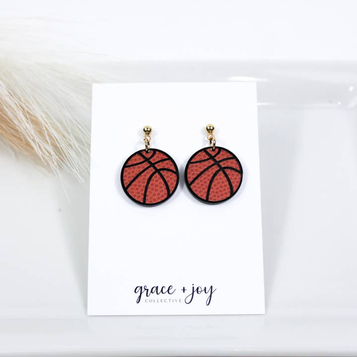 Basketball Dangle Acrylic Earrings - Mellow Monkey