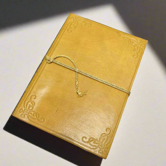 Art Deco Leather Journal - Lined & Tree-Free Paper - Mellow Monkey