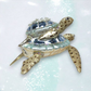 Blue Turtle with Baby - December Diamonds Holiday Ornament - Mellow Monkey