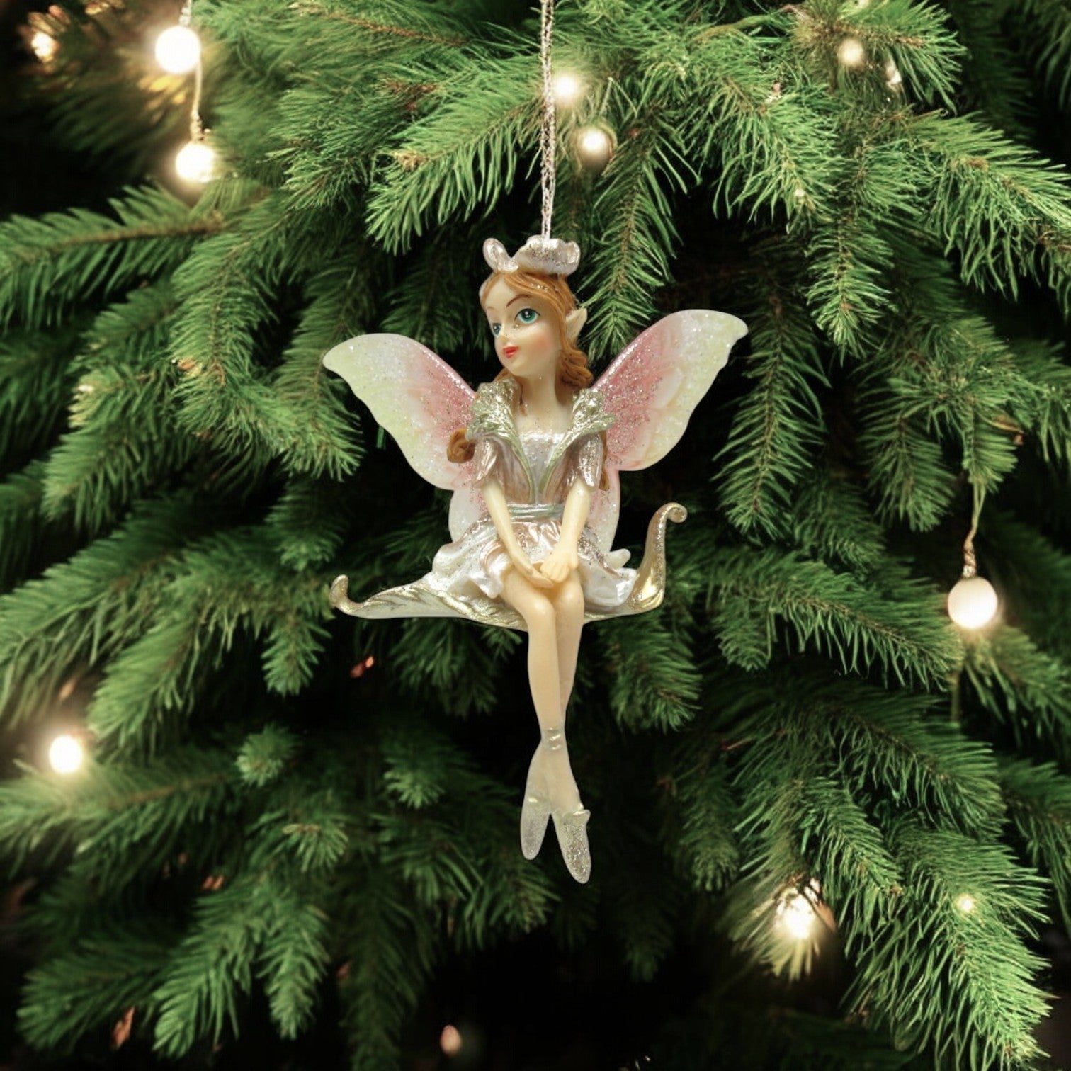 Princess Fairy Sitting - December Diamonds Holiday Ornament - Mellow Monkey