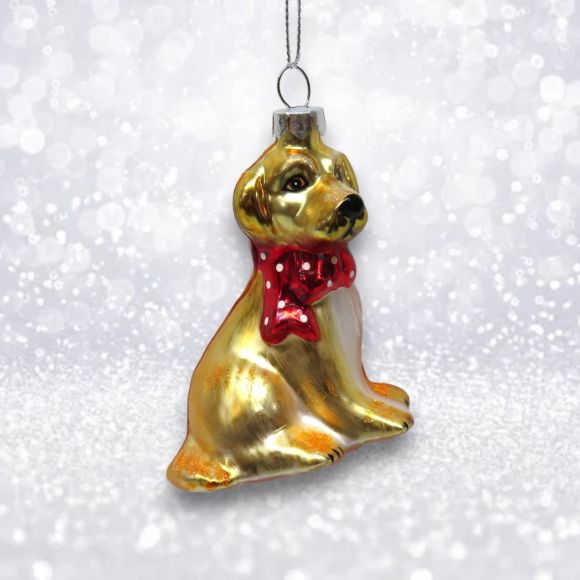 Lab Puppy with Scarf - December Diamonds Holiday Ornament - Mellow Monkey