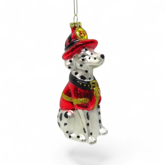 Dalmatian with Firefighter Hat - December Diamonds Holiday Ornament - Mellow Monkey