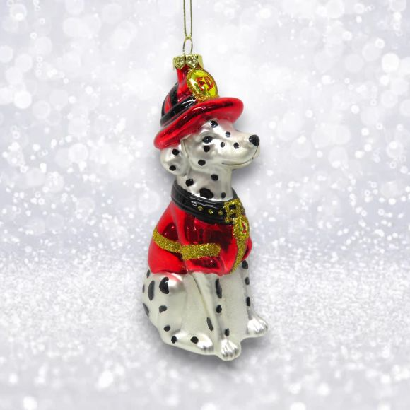 Dalmatian with Firefighter Hat - December Diamonds Holiday Ornament - Mellow Monkey