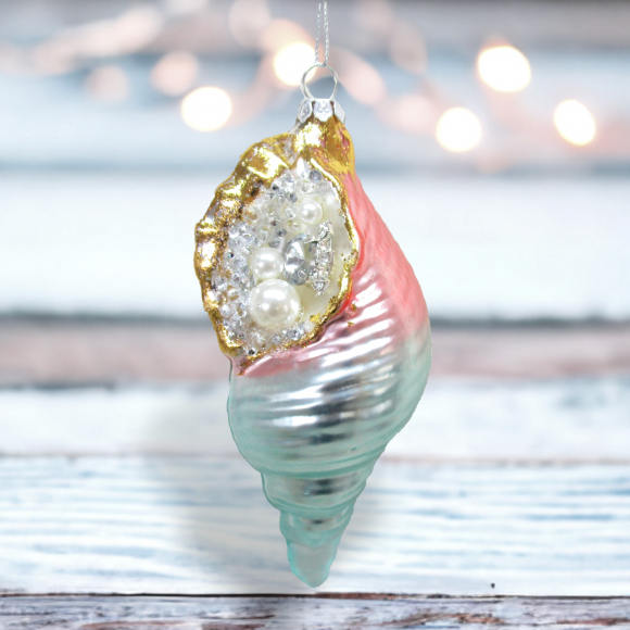 Metallic Spiral Shell - December Diamonds Holiday Ornament - Mellow Monkey