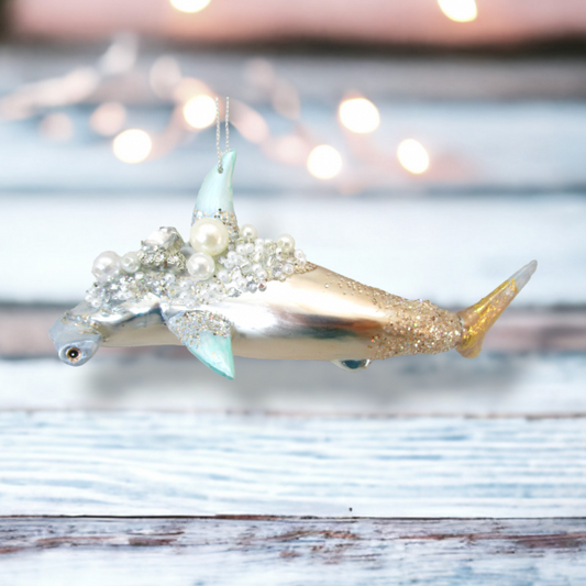 Jeweled Pastel Hammerhead Shark - December Diamonds Holiday Ornament - Mellow Monkey