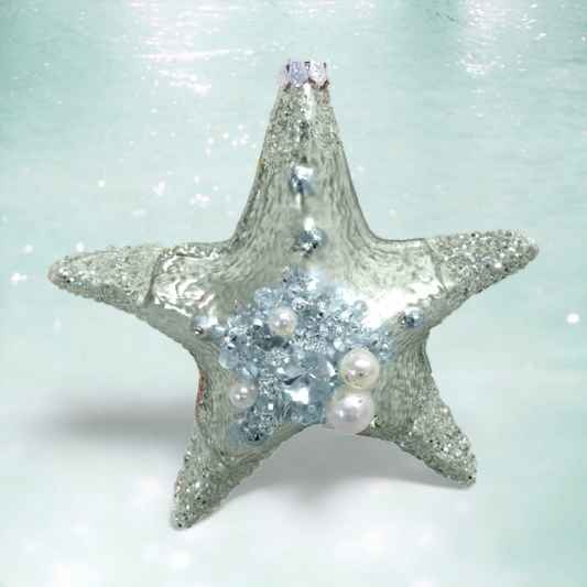 Jeweled Seafoam Starfish - December Diamonds Holiday Ornament - Mellow Monkey