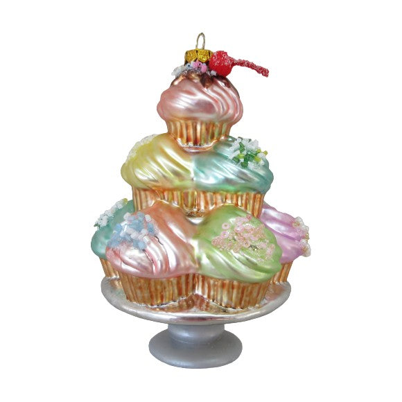 Tiered Cupcake Dessert - December Diamonds Holiday Ornament - Mellow Monkey