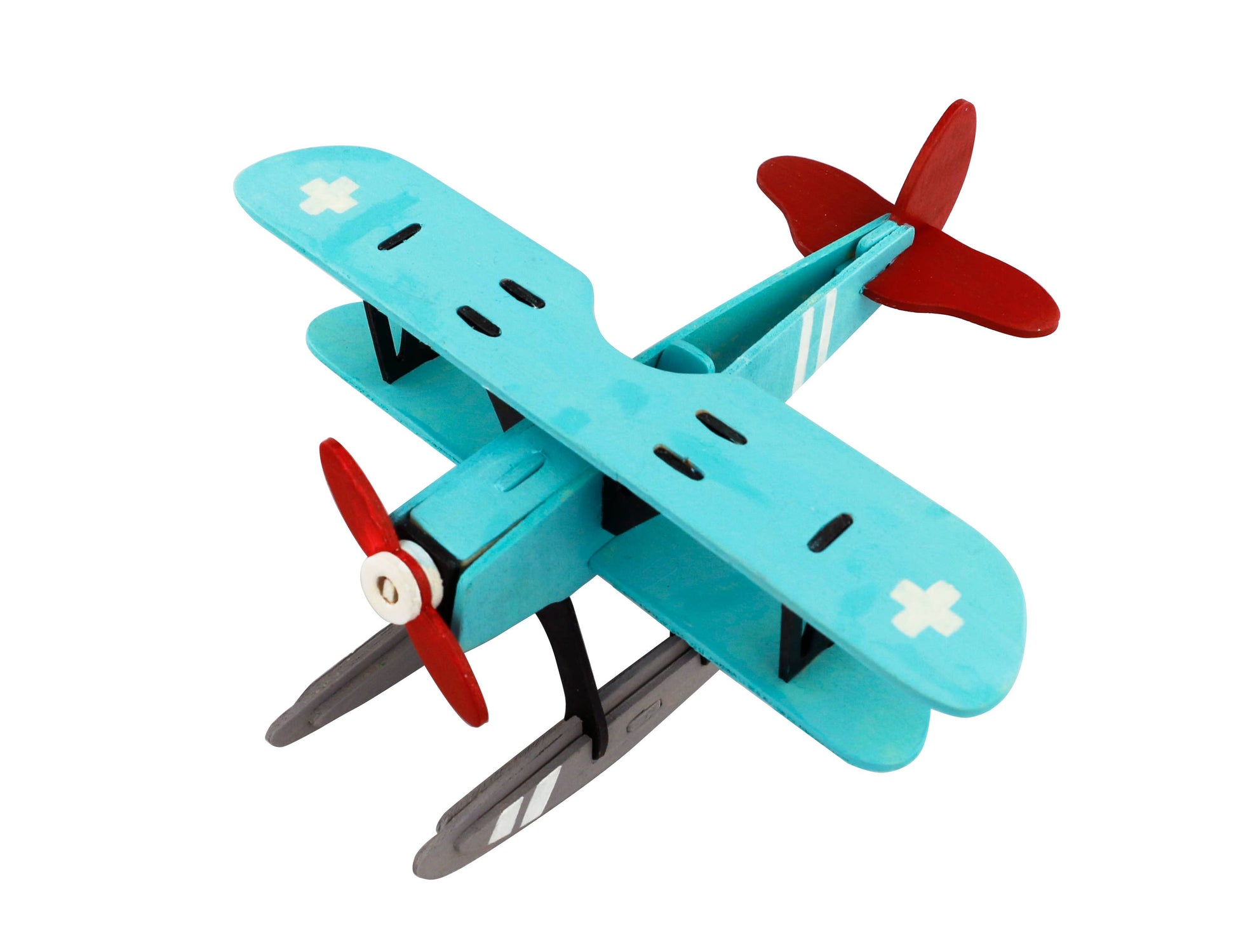 3D Wooden Puzzles (with paint) Kits: Civil Airplane - Mellow Monkey