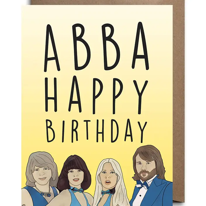 ABBA Happy Birthday - Birthday Greeting Card - Mellow Monkey