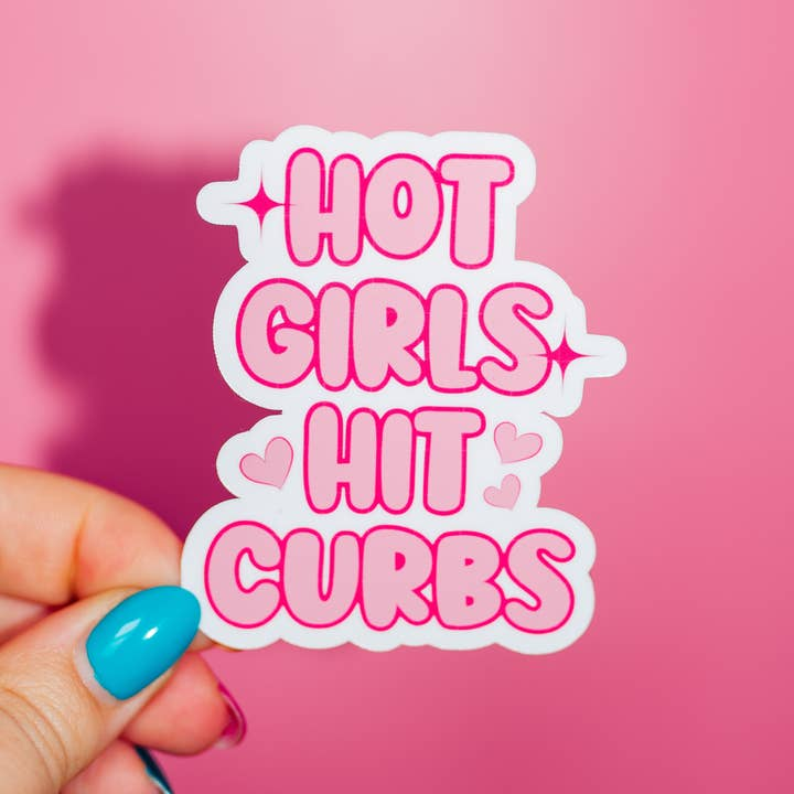 Hot Girls Hit Curbs Sticker - Mellow Monkey