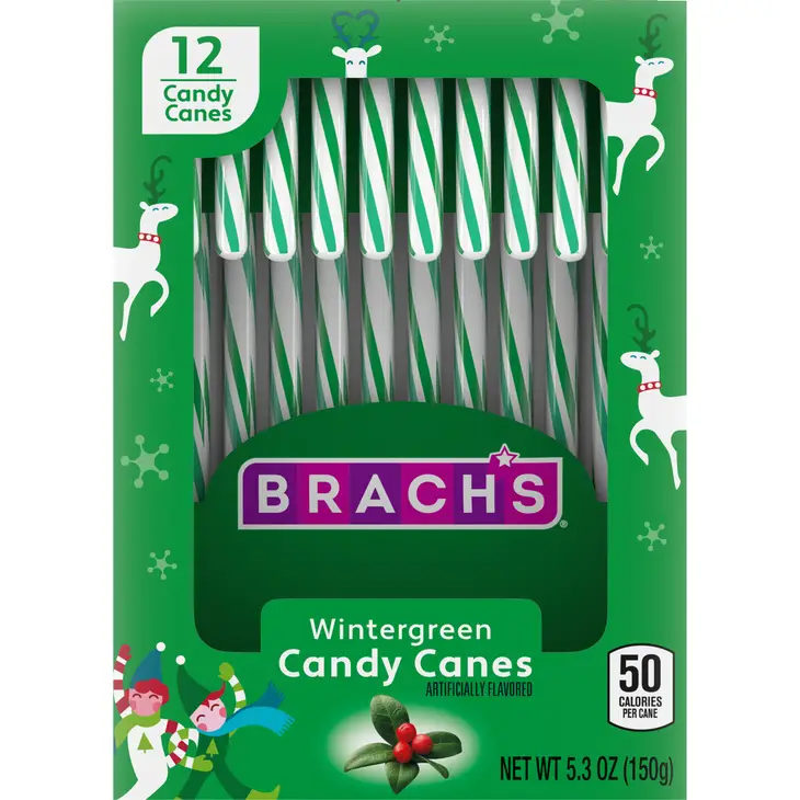 Brach's Wintergreen Candy Canes - 12 Pack - Mellow Monkey