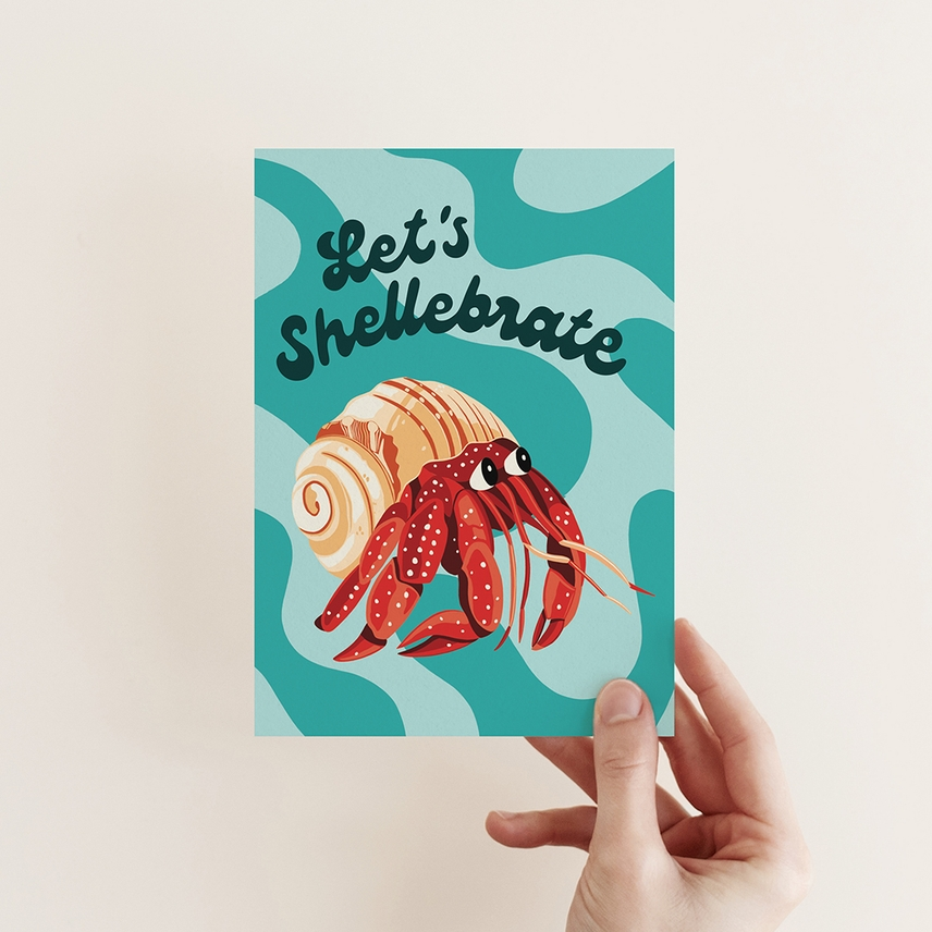 Let's Shellebrate Greeting Card - Mellow Monkey