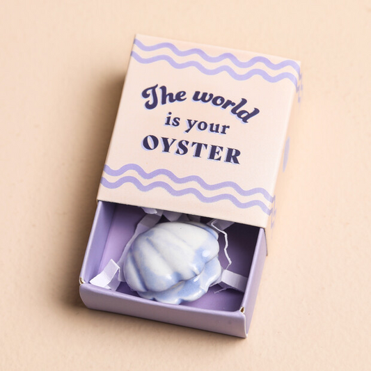 The World is Your Oyster - Tiny Matchbox Ceramic Token - Mellow Monkey