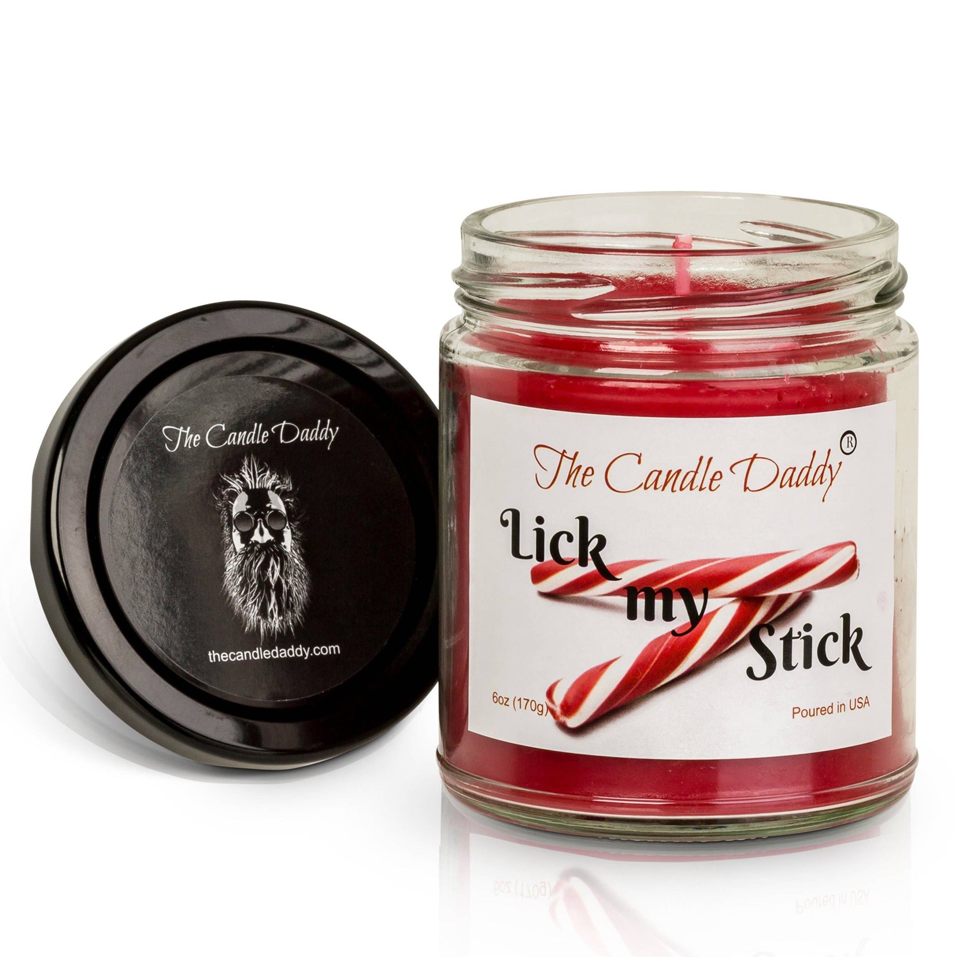 Lick My Stick Peppermint Holiday Candle - Funny Christmas - Mellow Monkey