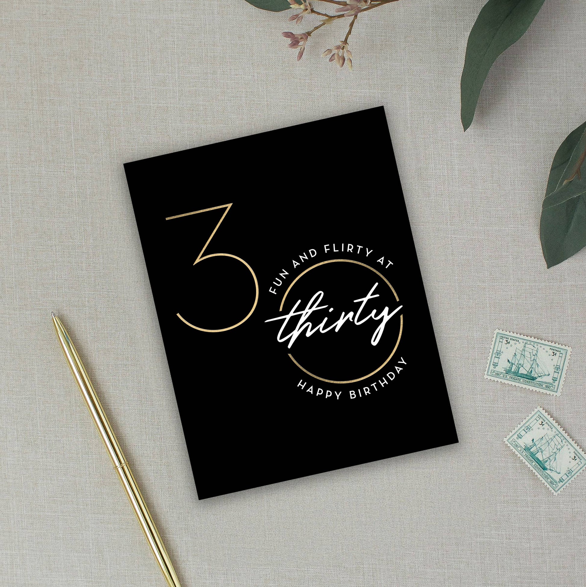 Flirty Thirty – Age and Milestone Card - Mellow Monkey
