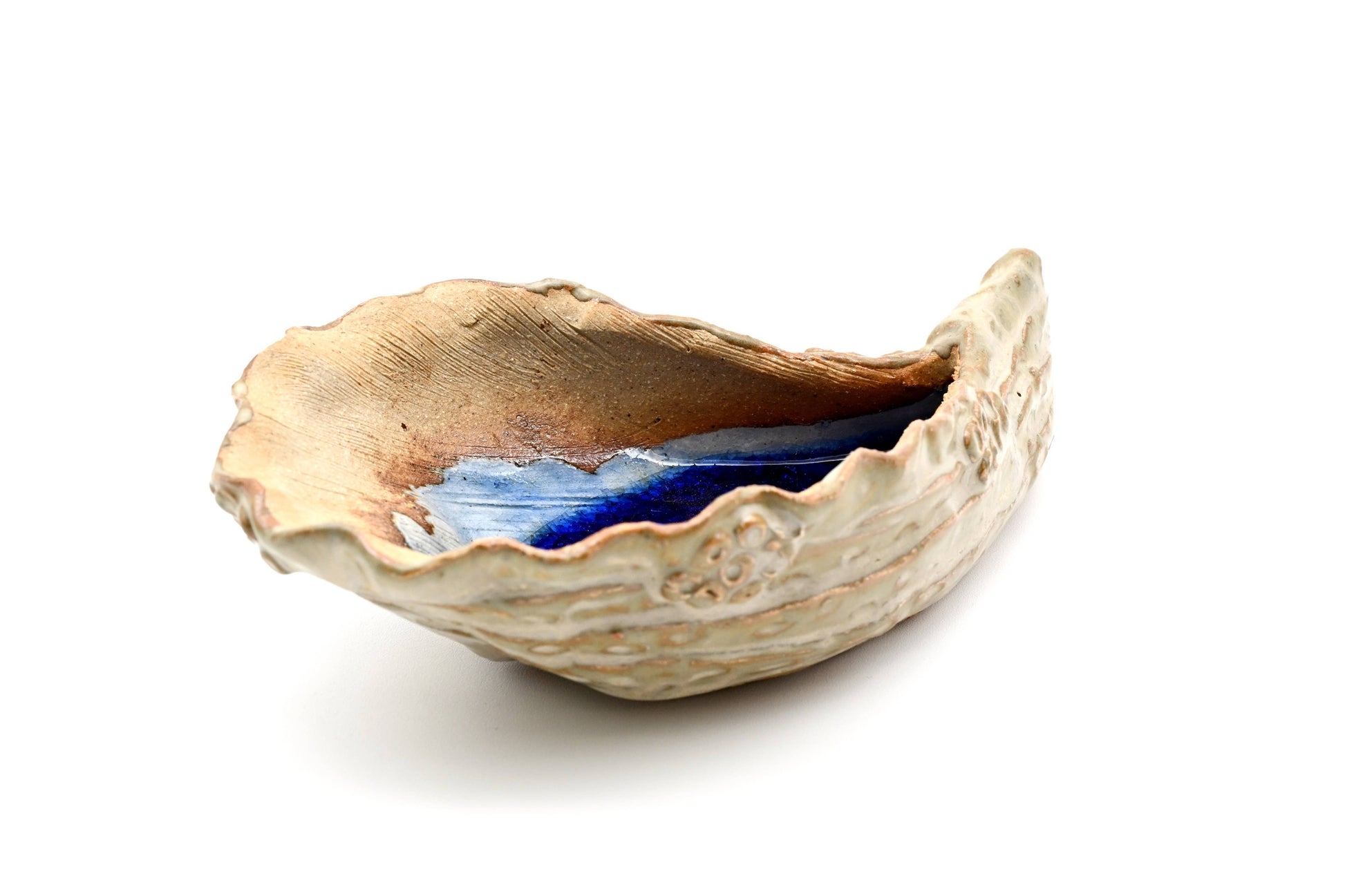 Oyster Blue Geyser - Decorative Plate/Dish - 4-in x 6-1/2 - Mellow Monkey