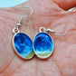 Handmade/Handcrafted Resin Ocean Beach Wave Oval Earrings - Mellow Monkey