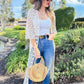 Ivory Floral Printed Crochet Maxi Kimono Cardigan - Mellow Monkey