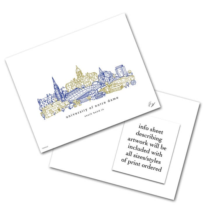 University of Notre Dame (Indiana) Minimalist Art Print - 8x10-in - Mellow Monkey