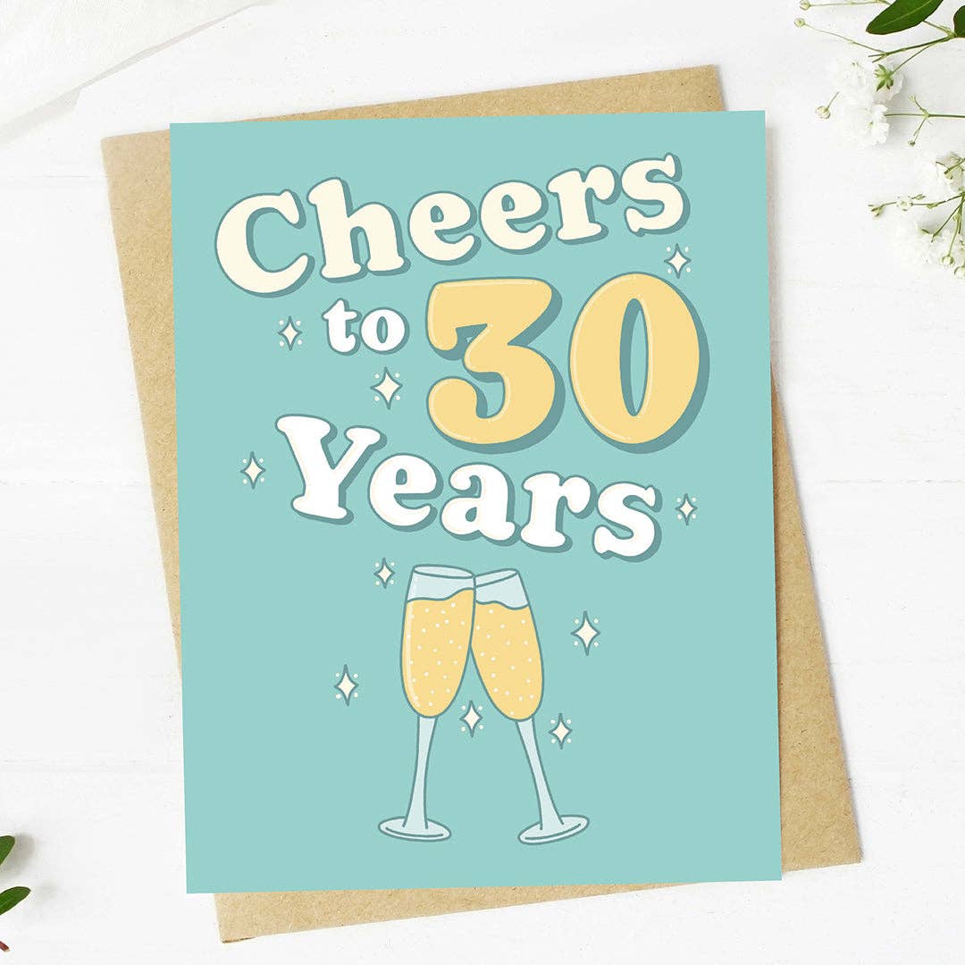 Cheers To 30 Years - 30th Birthday Greeting Card - Mellow Monkey
