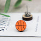 Basketball - Wood and Stainless Steel Stud Earrings - Mellow Monkey