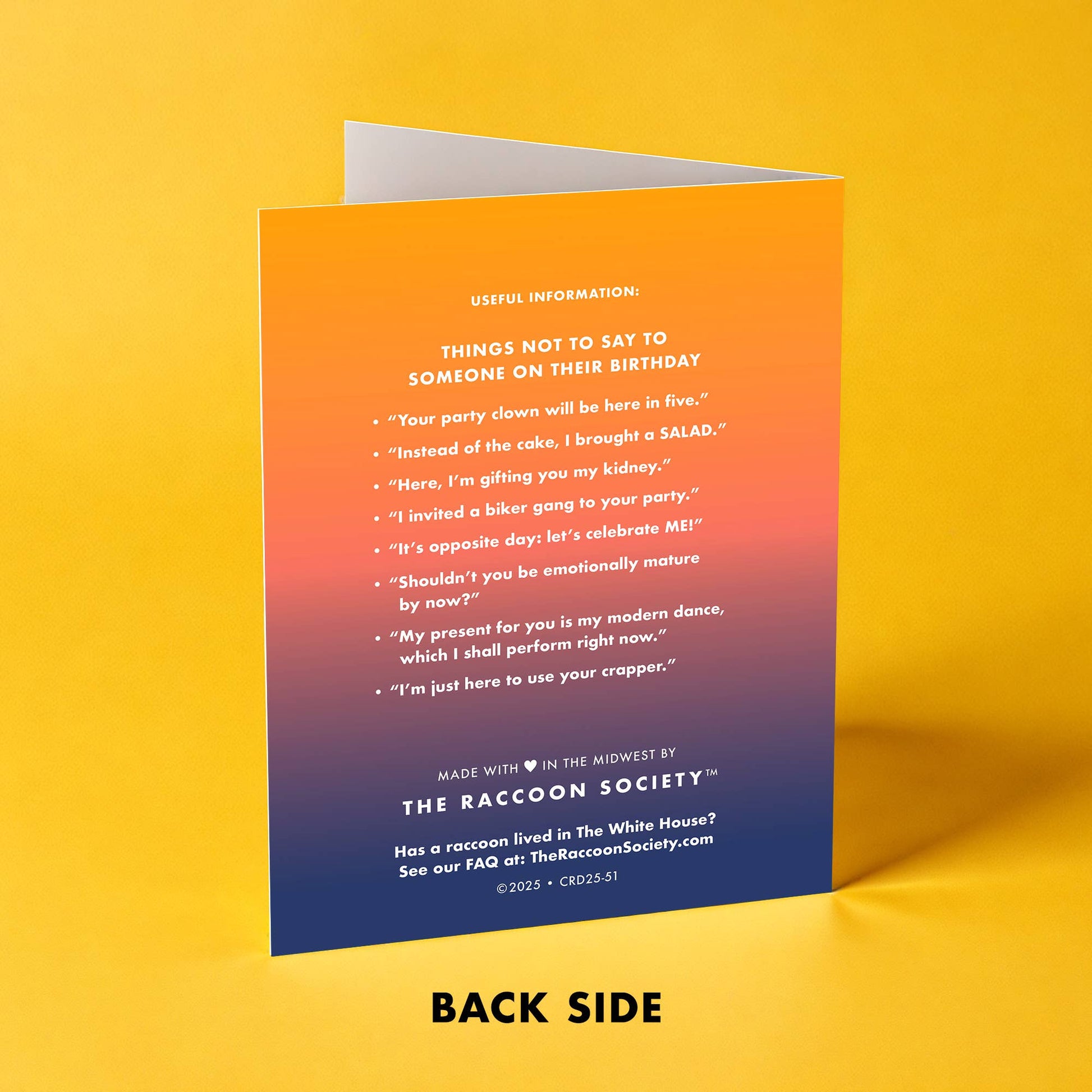 You Best Back Off My Cake, Old Man - Birthday Greeting Card - Mellow Monkey